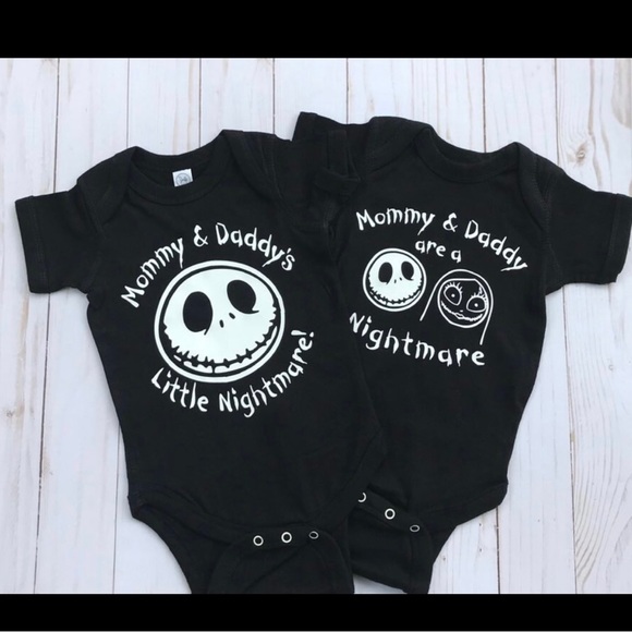 None Other - Nightmare Before Christmas “Little Nightmare” Baby Onesie Bundle 0-3 Months NWOT